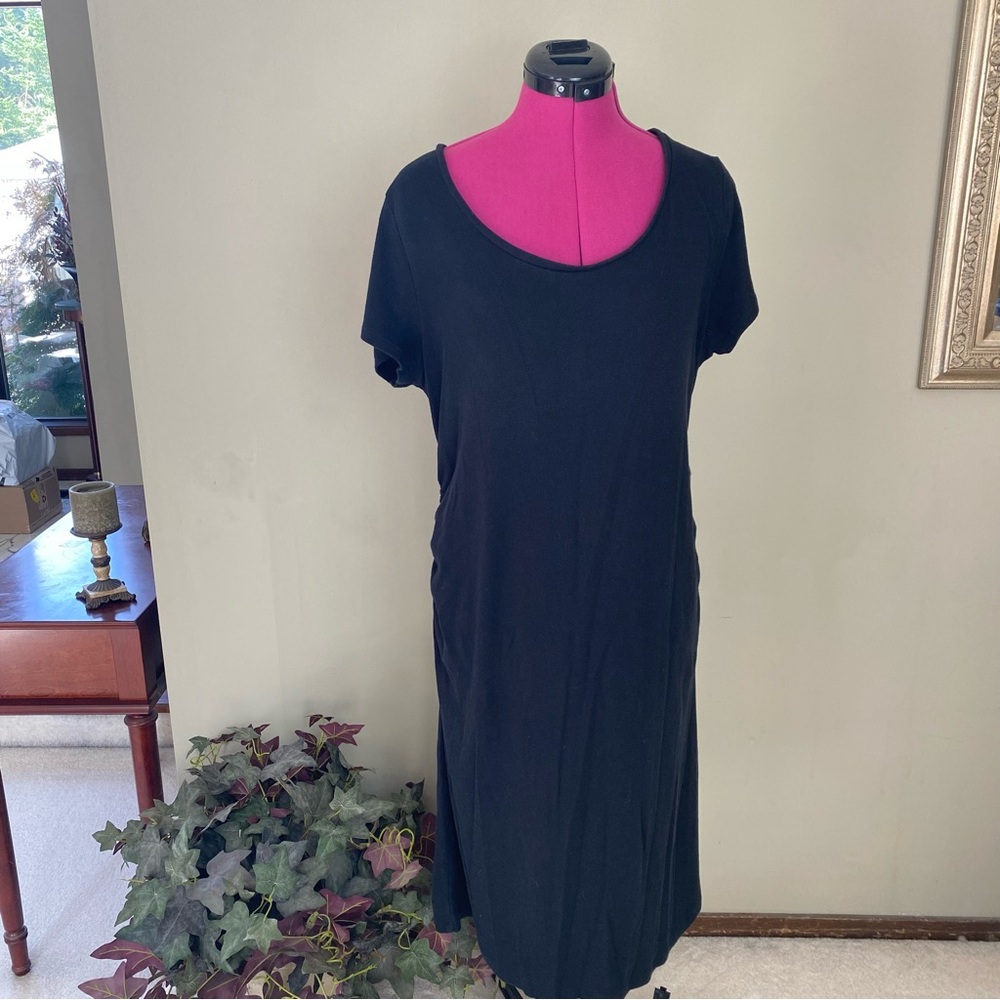 Liz Claiborne Black T-Shirt Maternity Dress Sz XL